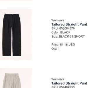 Abercrombie Women’s Petite Tailored Straight Pants